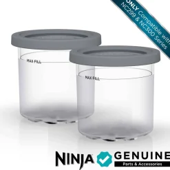 Ninja® CREAMi® Pints 2 Pack, Compatible with NC299AMZ, NC300s & NC350s Series CREAMi® Ice Cream Makers