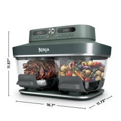Ninja Crispi® DualZone™ Dual Basket Glass Air Fryer in Rose Quartz