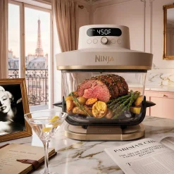 Ninja Crispi® Pro 6-in-1 Glass Air Fryer in Stone and Gold