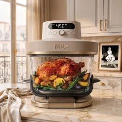Ninja Crispi® Pro 6-in-1 Glass Air Fryer in Stone and Gold