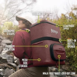 Ninja FrostVault™ 36 Can Backpack Cooler in Canyon Red