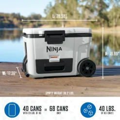 Ninja FrostVault™ 45qt Cooler with Wheels & Accessories in Cloud White