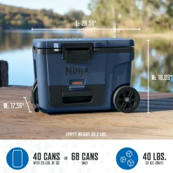 Ninja FrostVault™ 45qt Cooler with Wheels in Navy Blue