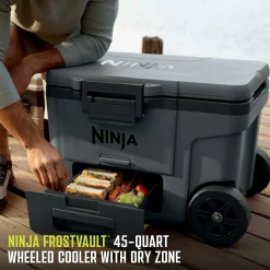 Ninja FrostVault™ 45qt Cooler with Wheels & Accessories in Charcoal Gray