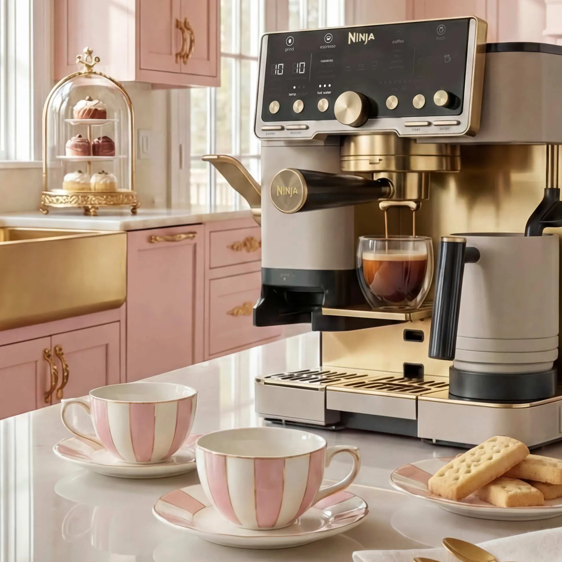 Ninja Luxe™ Café Pro Limited Edition Espresso Machine in Stone & Gold