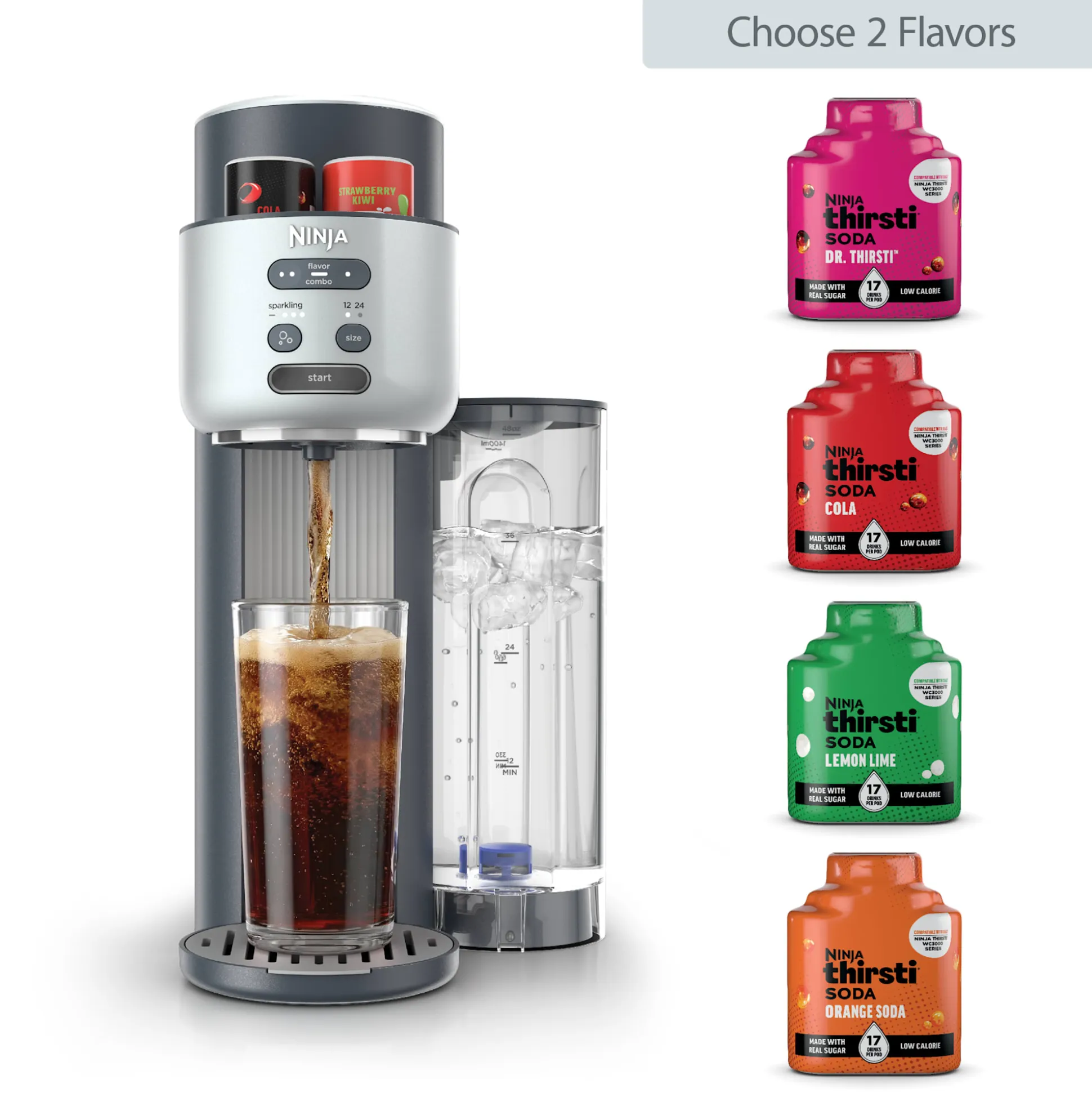 Ninja Thirsti™ Soda Machine in Cyberspace and Drink Mix Bundle