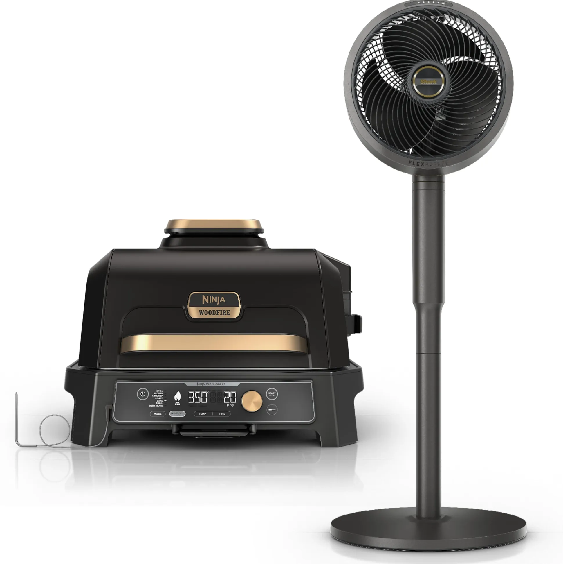 Ninja Woodfire XL Grill and Shark Fan Bundle