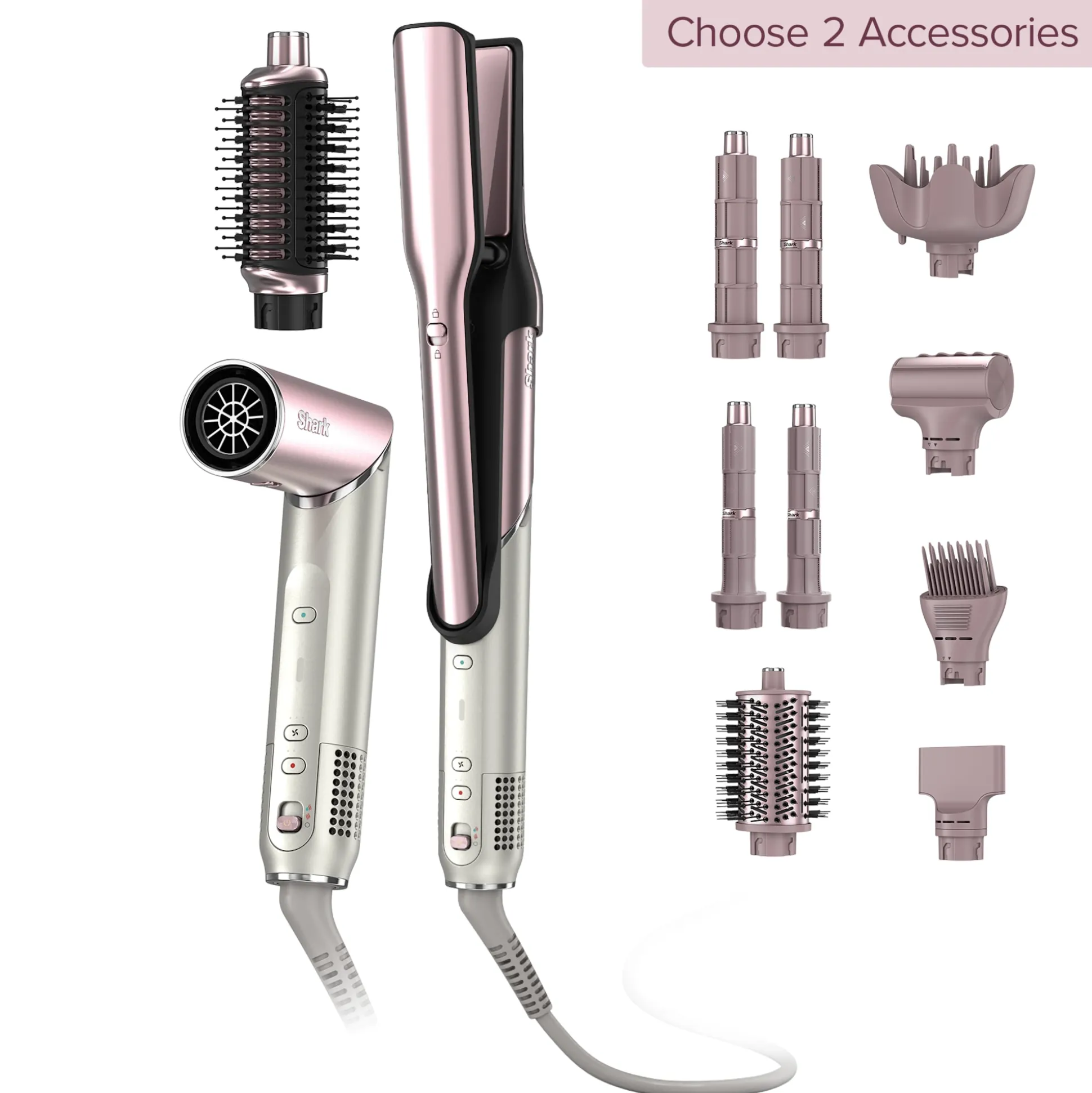 Shark Glam™ Build Your Own Air Styler & Straightener in Pink