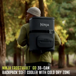 Shark Portable Misting Fan & Ninja 36 Can Backpack Cooler Bundle